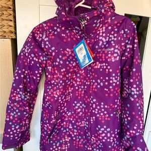 Columbia Purple Jacket with Colorful Dots